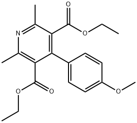 diethyl 4-(4-methoxyphenyl)-2,6-dimethyl-pyridine-3,5-dicarboxylate 结构式