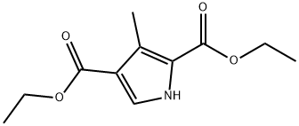 3-甲基-1H-吡咯-2,4-二羧酸二乙酯 结构式