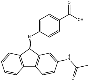 4-[(2-acetamidofluoren-9-ylidene)amino]benzoic acid 结构式