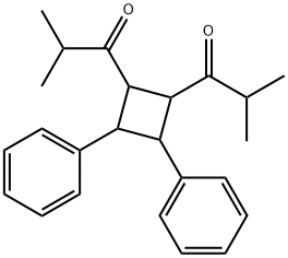 2-methyl-1-[2-(2-methylpropanoyl)-3,4-diphenyl-cyclobutyl]propan-1-one 结构式