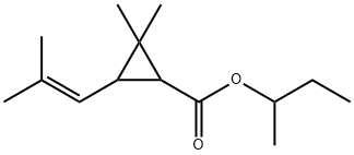 butan-2-yl 2,2-dimethyl-3-(2-methylprop-1-enyl)cyclopropane-1-carboxyl ate 结构式