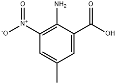 2-氨基-5-甲基-3-硝基苯甲酸 结构式