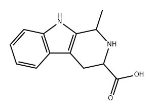 1,2,3,4-テトラヒドロ-1-メチル-β-カルボリン-3-カルボン酸 化学構造式
