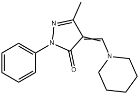 3-Methyl-1-phenyl-4-(piperidinomethylene)-2-pyrazolin-5-one 结构式