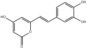 6-[(1E)-2-(3,4-二羟基苯基)乙烯基]-4-羟基-2H-吡喃-2-酮, 555-55-5, 结构式