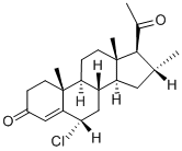 (6S,9S,14S,16R,17S)-17-acetyl-6-chloro-10,13,16-trimethyl-1,2,6,7,8,9,11,12,14,15,16,17-dodecahydrocyclopenta[a]phenanthren-3-one, 5591-27-5, 结构式