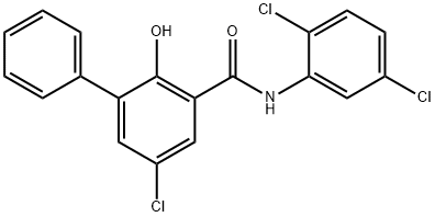 5-Chloro-N-(2,5-dichlorophenyl)-2-hydroxy-(1,1'-biphenyl)-3-carboxamide 结构式