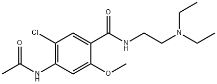 4-乙酰胺基-5-氯-N-(2-(二乙氨基)乙基)-2-甲氧基苯甲酰胺 结构式