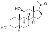 3ALPHA,11B-Dihydroxy-5B-pregnan-20-one 结构式