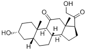 3α,21-ジヒドロキシ-5β-プレグナン-11,20-ジオン 化学構造式