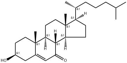 胆甾-3-羟基-5-烯-7-酮, 566-28-9, 结构式