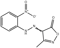 3-Methyl-4-[2-(2-nitrophenyl)hydrazono]isoxazole-5(4H)-one 结构式