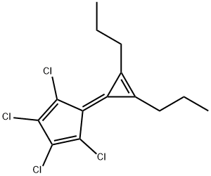 1,2,3,4-Tetrachloro-5-(2,3-dipropyl-2-cyclopropen-1-ylidene)-1,3-cyclo pentadiene 结构式