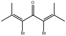 3,5-Dibromo-2,6-dimethyl-2,5-heptadien-4-one, 5682-79-1, 结构式