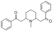 2,2'-(1-Methyl-2,6-piperidinediyl)diacetophenon Struktur