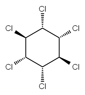 gamma-1,2,3,4,5,6-Hexachlorocyclohexane 结构式