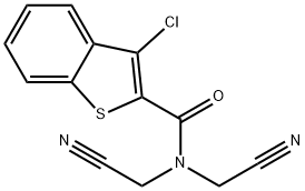 Benzo[b]thiophene-2-carboxamide, 3-chloro-N,N-bis(cyanomethyl)- (9CI) 结构式