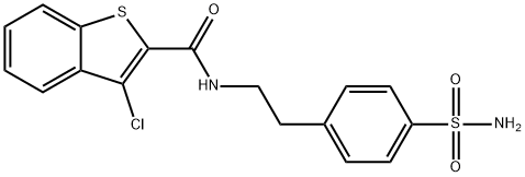 Benzo[b]thiophene-2-carboxamide, N-[2-[4-(aminosulfonyl)phenyl]ethyl]-3-chloro- (9CI) 结构式