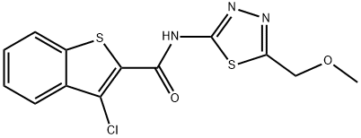 Benzo[b]thiophene-2-carboxamide, 3-chloro-N-[5-(methoxymethyl)-1,3,4-thiadiazol-2-yl]- (9CI) 结构式