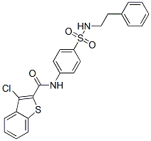 Benzo[b]thiophene-2-carboxamide, 3-chloro-N-[4-[[(2-phenylethyl)amino]sulfonyl]phenyl]- (9CI) 结构式