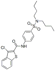 Benzo[b]thiophene-2-carboxamide, 3-chloro-N-[4-[(dibutylamino)sulfonyl]phenyl]- (9CI) 结构式