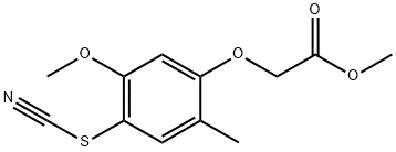 (5-甲氧基-2-甲基-4-硫氰基苯氧基)乙酸甲酯 结构式