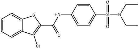 Benzo[b]thiophene-2-carboxamide, 3-chloro-N-[4-[(diethylamino)sulfonyl]phenyl]- (9CI) 结构式
