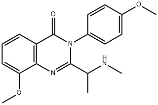4(3H)-Quinazolinone,  8-methoxy-3-(4-methoxyphenyl)-2-[1-(methylamino)ethyl]- 结构式