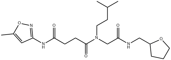 Butanediamide, N-(3-methylbutyl)-N-(5-methyl-3-isoxazolyl)-N-[2-oxo-2-[[(tetrahydro-2-furanyl)methyl]amino]ethyl]- (9CI) Structure