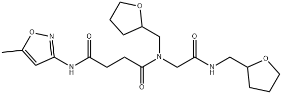 Butanediamide, N-(5-methyl-3-isoxazolyl)-N-[2-oxo-2-[[(tetrahydro-2-furanyl)methyl]amino]ethyl]-N-[(tetrahydro-2-furanyl)methyl]- (9CI) 结构式