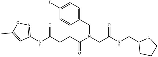 Butanediamide, N-[(4-fluorophenyl)methyl]-N-(5-methyl-3-isoxazolyl)-N-[2-oxo-2-[[(tetrahydro-2-furanyl)methyl]amino]ethyl]- (9CI) 结构式