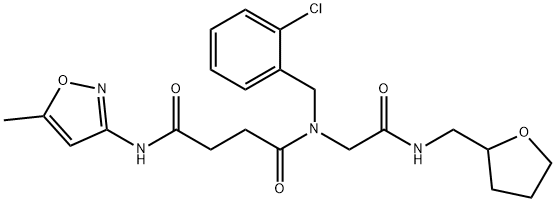 Butanediamide, N-[(2-chlorophenyl)methyl]-N-(5-methyl-3-isoxazolyl)-N-[2-oxo-2-[[(tetrahydro-2-furanyl)methyl]amino]ethyl]- (9CI) 结构式