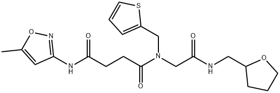 Butanediamide, N-(5-methyl-3-isoxazolyl)-N-[2-oxo-2-[[(tetrahydro-2-furanyl)methyl]amino]ethyl]-N-(2-thienylmethyl)- (9CI) 结构式