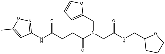 Butanediamide, N-(2-furanylmethyl)-N-(5-methyl-3-isoxazolyl)-N-[2-oxo-2-[[(tetrahydro-2-furanyl)methyl]amino]ethyl]- (9CI) 结构式