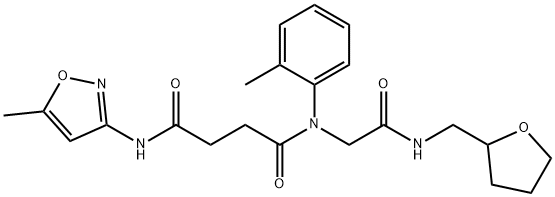 Butanediamide, N-(5-methyl-3-isoxazolyl)-N-(2-methylphenyl)-N-[2-oxo-2-[[(tetrahydro-2-furanyl)methyl]amino]ethyl]- (9CI) 结构式