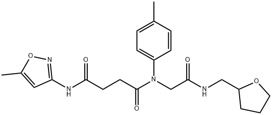 Butanediamide, N-(5-methyl-3-isoxazolyl)-N-(4-methylphenyl)-N-[2-oxo-2-[[(tetrahydro-2-furanyl)methyl]amino]ethyl]- (9CI) 结构式