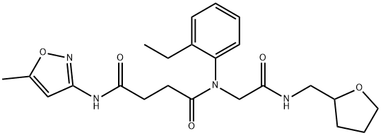 Butanediamide, N-(2-ethylphenyl)-N-(5-methyl-3-isoxazolyl)-N-[2-oxo-2-[[(tetrahydro-2-furanyl)methyl]amino]ethyl]- (9CI) 结构式