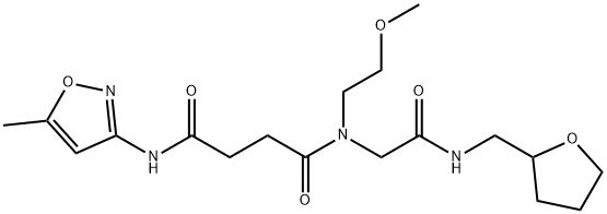 Butanediamide, N-(2-methoxyethyl)-N-(5-methyl-3-isoxazolyl)-N-[2-oxo-2-[[(tetrahydro-2-furanyl)methyl]amino]ethyl]- (9CI) Structure
