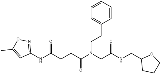 Butanediamide, N-(5-methyl-3-isoxazolyl)-N-[2-oxo-2-[[(tetrahydro-2-furanyl)methyl]amino]ethyl]-N-(2-phenylethyl)- (9CI) 结构式