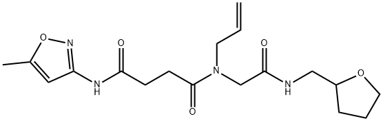 Butanediamide, N-(5-methyl-3-isoxazolyl)-N-[2-oxo-2-[[(tetrahydro-2-furanyl)methyl]amino]ethyl]-N-2-propenyl- (9CI) 结构式