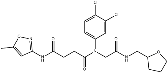 Butanediamide, N-(3,4-dichlorophenyl)-N-(5-methyl-3-isoxazolyl)-N-[2-oxo-2-[[(tetrahydro-2-furanyl)methyl]amino]ethyl]- (9CI) 结构式