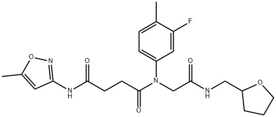 Butanediamide, N-(3-fluoro-4-methylphenyl)-N-(5-methyl-3-isoxazolyl)-N-[2-oxo-2-[[(tetrahydro-2-furanyl)methyl]amino]ethyl]- (9CI) 结构式