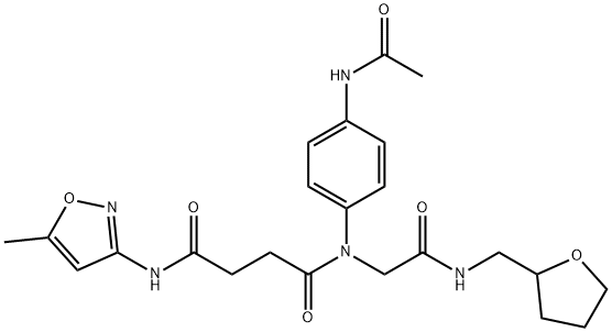 Butanediamide, N-[4-(acetylamino)phenyl]-N-(5-methyl-3-isoxazolyl)-N-[2-oxo-2-[[(tetrahydro-2-furanyl)methyl]amino]ethyl]- (9CI) 结构式