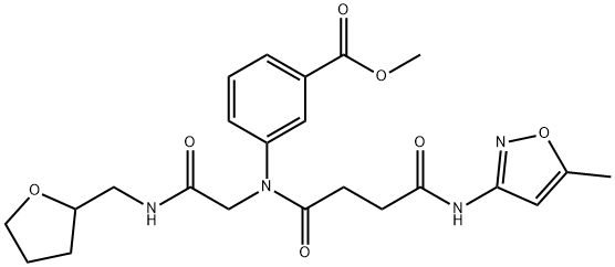Benzoic acid, 3-[[4-[(5-methyl-3-isoxazolyl)amino]-1,4-dioxobutyl][2-oxo-2-[[(tetrahydro-2-furanyl)methyl]amino]ethyl]amino]-, methyl ester (9CI) 结构式