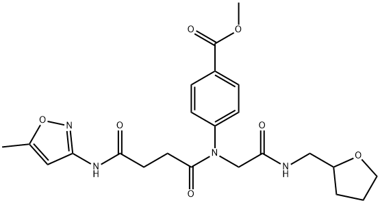 Benzoic acid, 4-[[4-[(5-methyl-3-isoxazolyl)amino]-1,4-dioxobutyl][2-oxo-2-[[(tetrahydro-2-furanyl)methyl]amino]ethyl]amino]-, methyl ester (9CI) 结构式