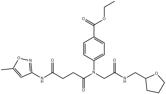 Benzoic acid, 4-[[4-[(5-methyl-3-isoxazolyl)amino]-1,4-dioxobutyl][2-oxo-2-[[(tetrahydro-2-furanyl)methyl]amino]ethyl]amino]-, ethyl ester (9CI) 结构式