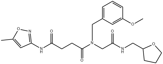 Butanediamide, N-[(3-methoxyphenyl)methyl]-N-(5-methyl-3-isoxazolyl)-N-[2-oxo-2-[[(tetrahydro-2-furanyl)methyl]amino]ethyl]- (9CI) 结构式