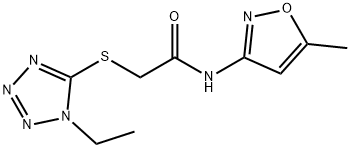 Acetamide, 2-[(1-ethyl-1H-tetrazol-5-yl)thio]-N-(5-methyl-3-isoxazolyl)- (9CI) 结构式