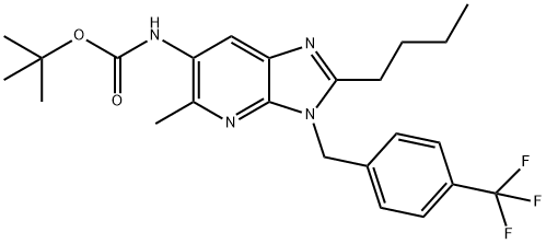 Carbamic acid, [2-butyl-5-methyl-3-[[4-(trifluoromethyl)phenyl]methyl]-3H-imidazo[4,5-b]pyridin-6-yl]-, 1,1-dimethylethyl ester (9CI) 结构式