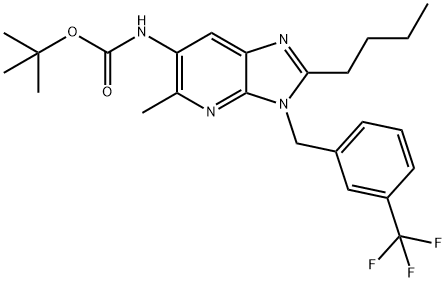 Carbamic acid, [2-butyl-5-methyl-3-[[3-(trifluoromethyl)phenyl]methyl]-3H-imidazo[4,5-b]pyridin-6-yl]-, 1,1-dimethylethyl ester (9CI) 结构式